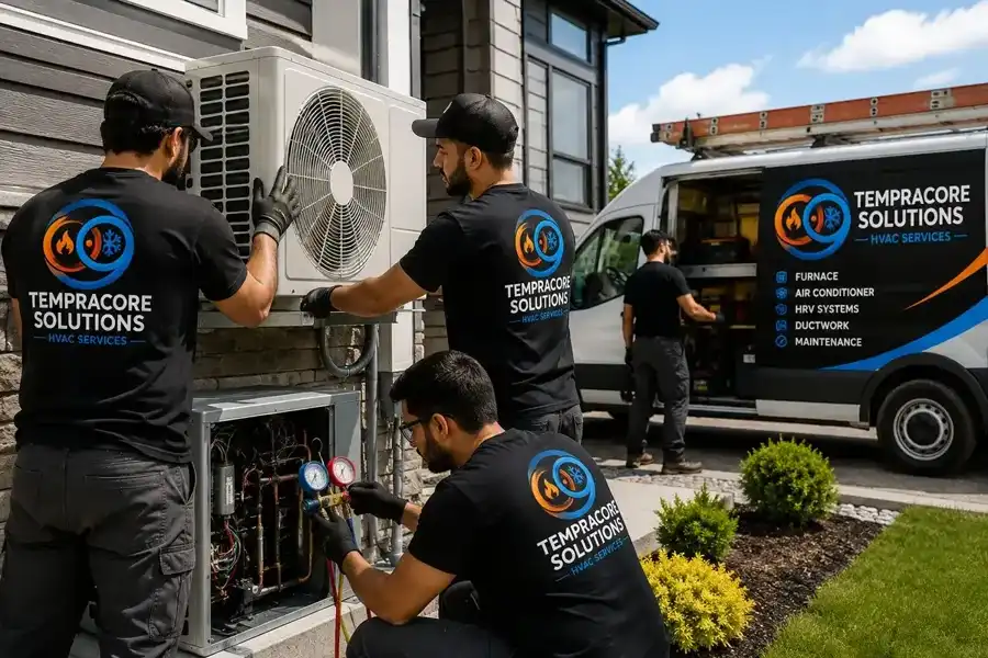 Central air conditioning installation by Tempracore Edmonton