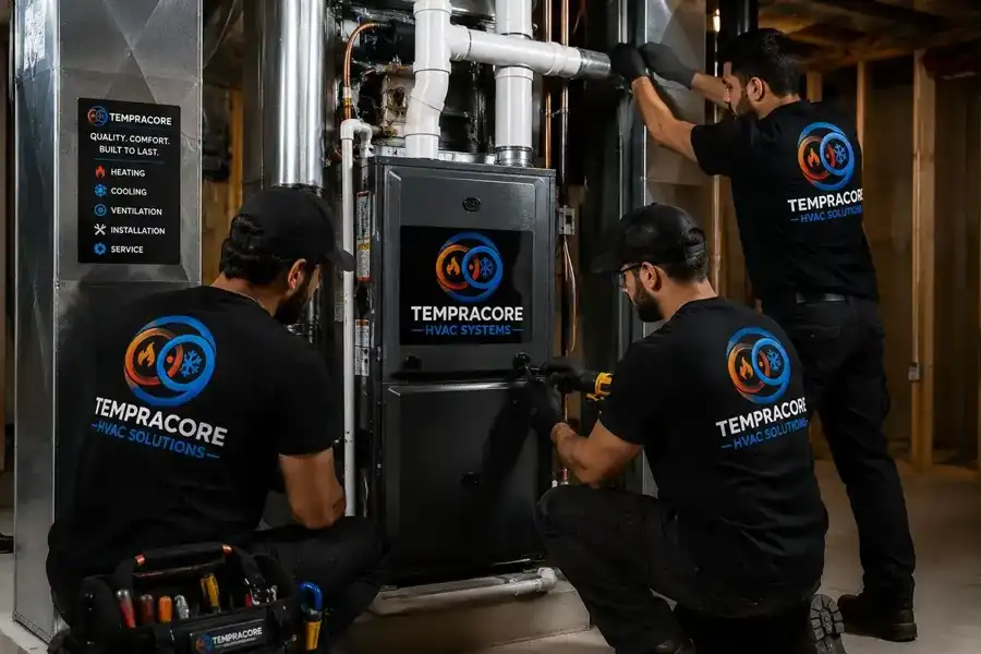 High-efficiency furnace installation in Edmonton by Tempracore
